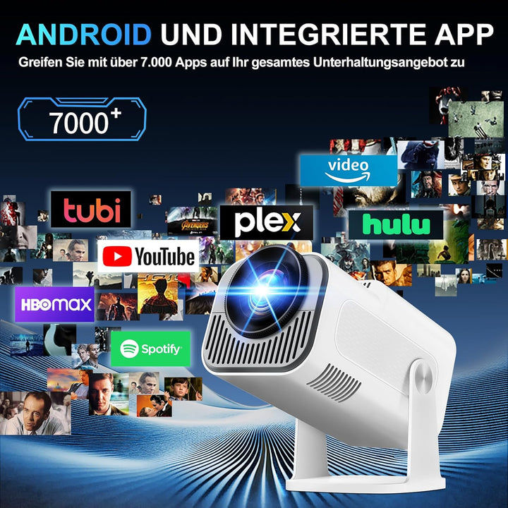 Beamer Unterstützt 4K 1080P, Projektor Tragbarer mit WiFi 6 und Bluetooth 5.2, Beamer Klein Projekto