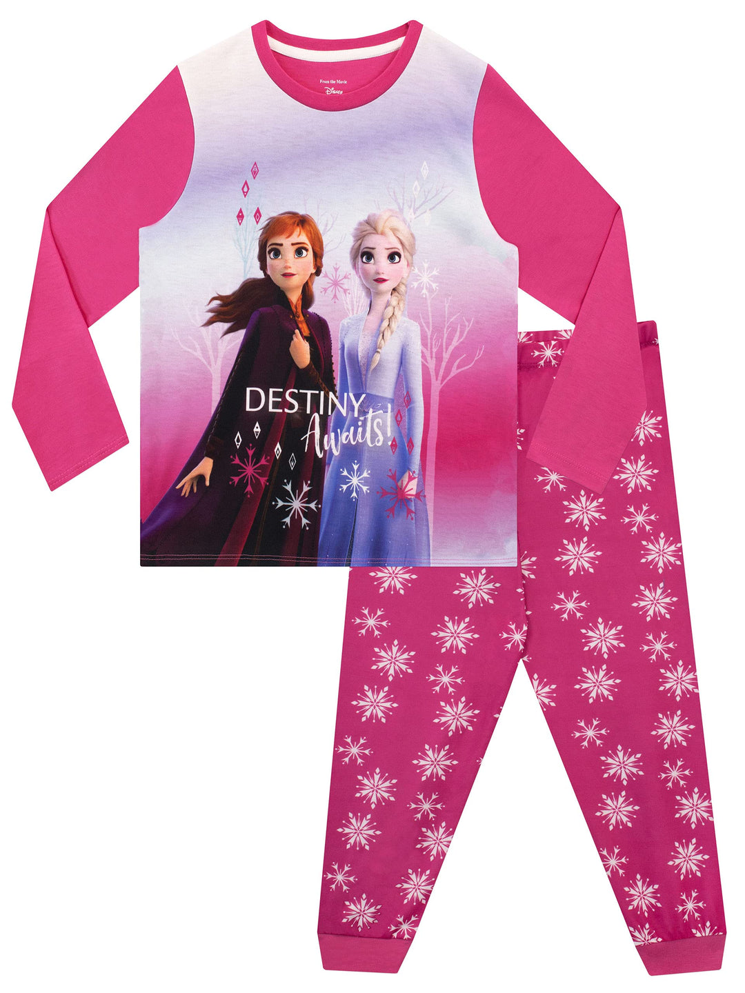 Disney Mädchen Schlafanzug Frozen 128 Rosa, 128 Rosa