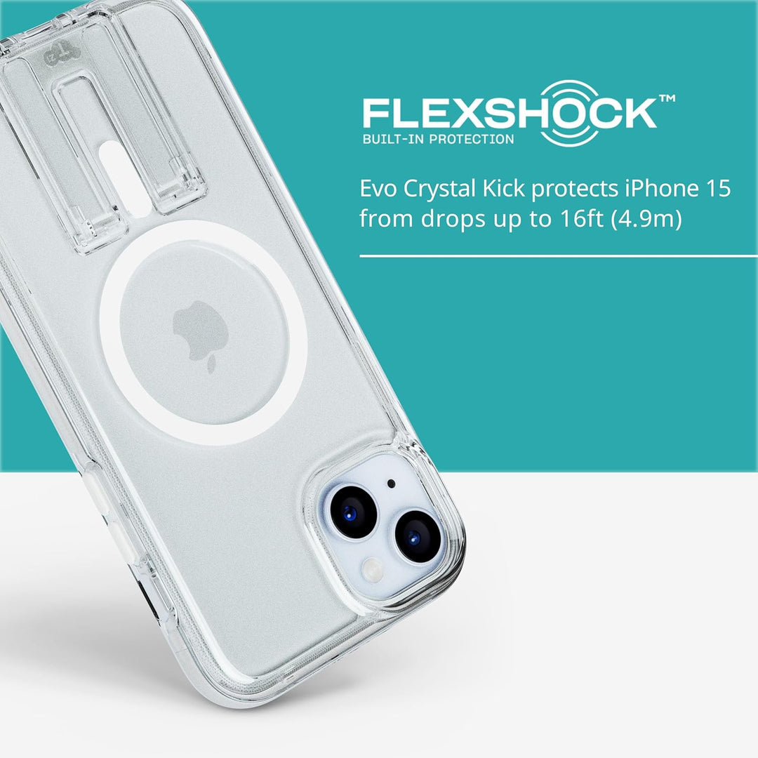 Tech21 Evo Crystal Kick Hülle für iPhone 15 Plus - Kompatibel mit MagSafe - Impact Protection Case -