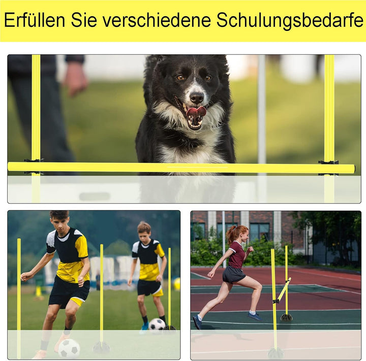 XMTECH Sprungstangen-Set Hürdenset, Trainingsstangen für konditionelles,Hindernisse Koordinationshür