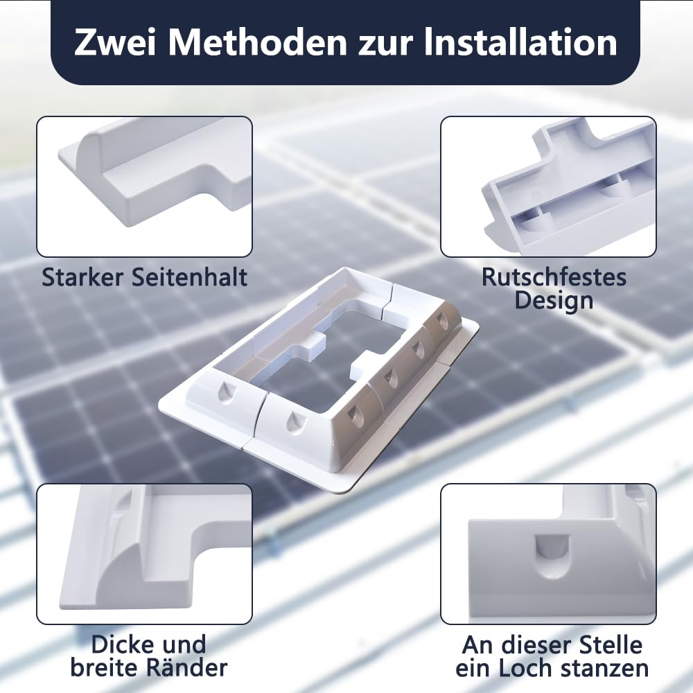 Sayhome ABS Solarmodul-Halterungen 4pcs, Solar ABS Montage Set, Ideal für Wohnmobile Caraven Boot (E