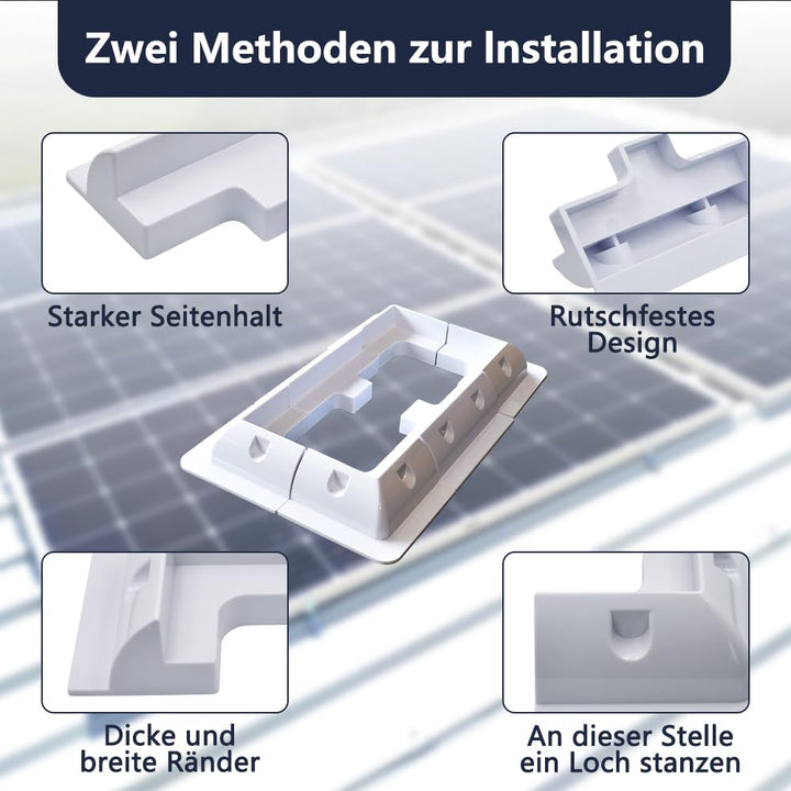 Sayhome ABS Solarmodul-Halterungen 4pcs, Solar ABS Montage Set, Ideal für Wohnmobile Caraven Boot (E