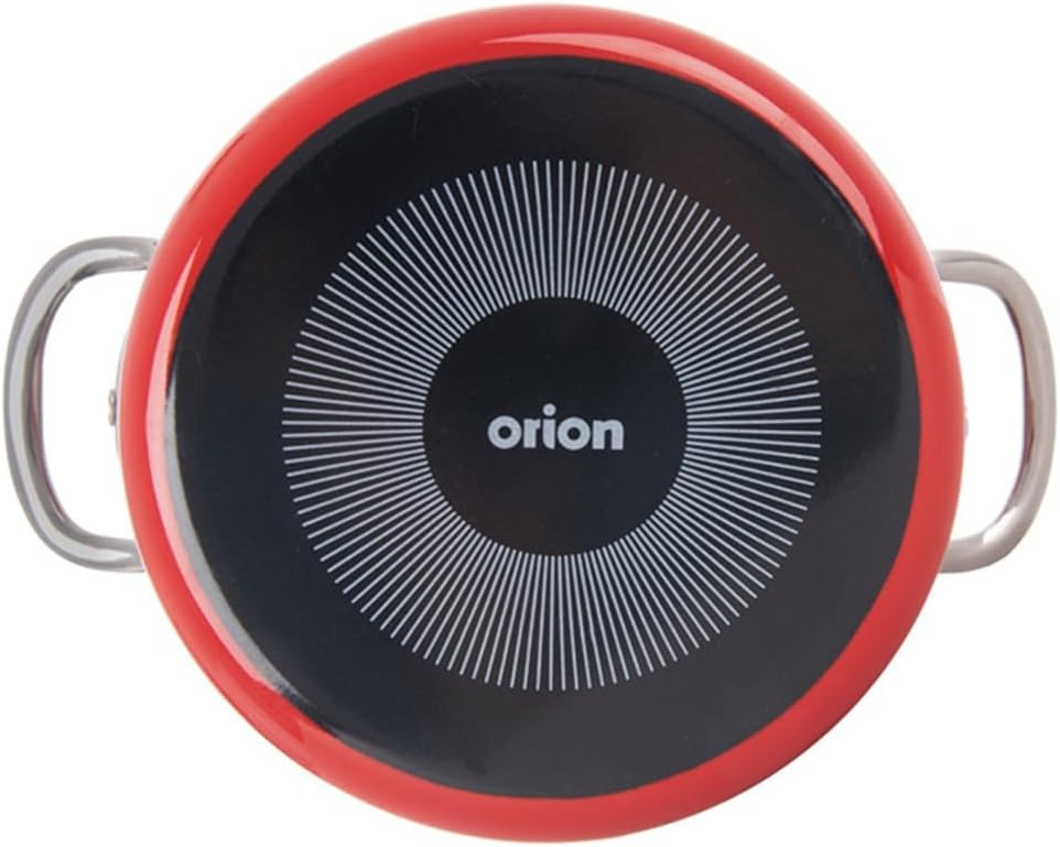 orion group Emaille Kochtopf 650 ml Ø 14 cm – Praktischer Kochtopf mit ergonomischen Griffen – Für a