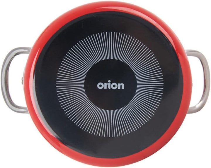 orion group Emaille Kochtopf 650 ml Ø 14 cm – Praktischer Kochtopf mit ergonomischen Griffen – Für a