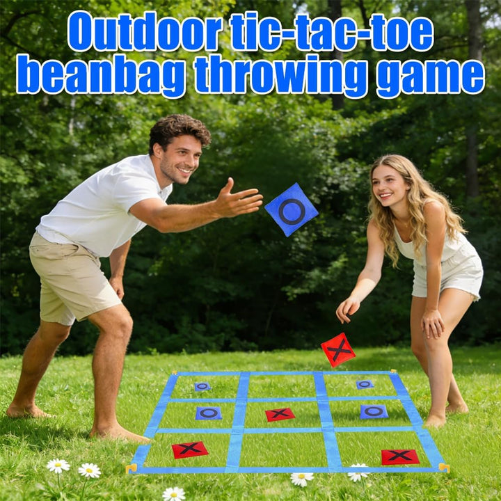 Mineup Riesiges Tic Tac Toe, 1.2m Giant Tic Tac Toe Game, Sitzsack-Wurfspiele für Kinder und Erwachs