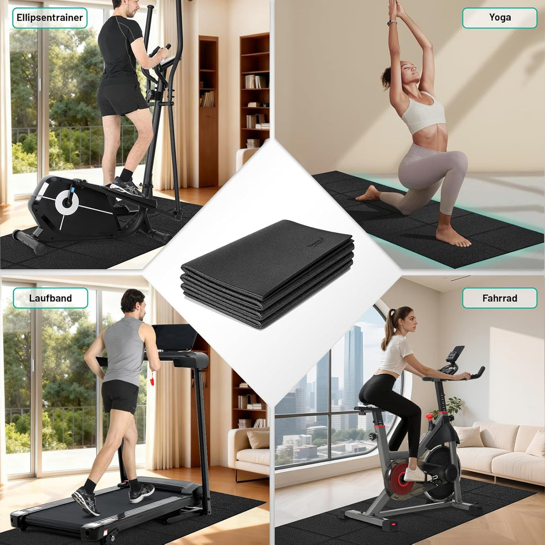 Faltbare Bodenschutzmatte Fitnessgerät (120*80/200*90 cm) - Laufband Matte 6mm Dicke - langlebig, ru