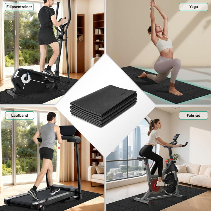 Faltbare Bodenschutzmatte Fitnessgerät (120*80/200*90 cm) - Laufband Matte 6mm Dicke - langlebig, ru