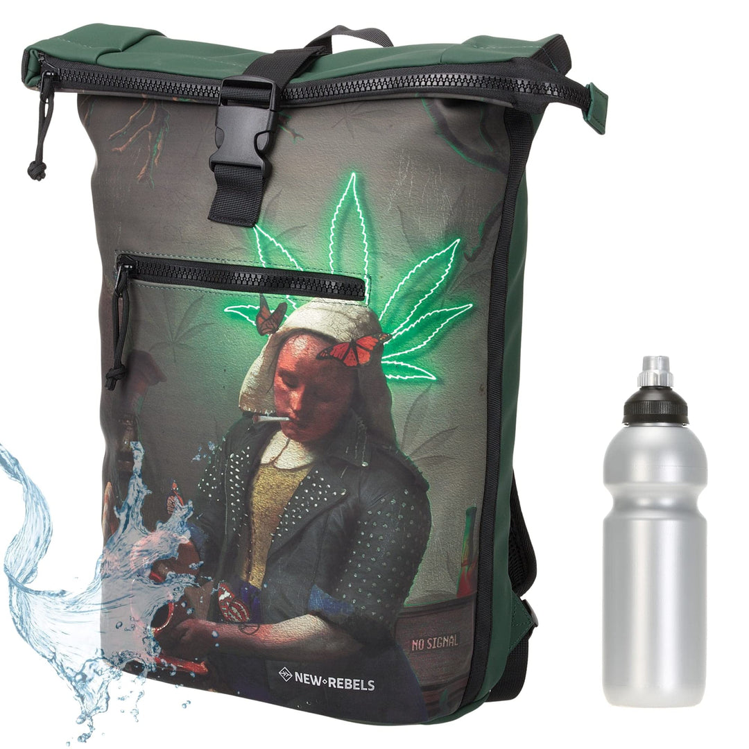 New Rebels Rucksack Plane Time Bag Kurierrucksack Roll-up Fahrradrucksack Sport Fitness + Flasche Ga