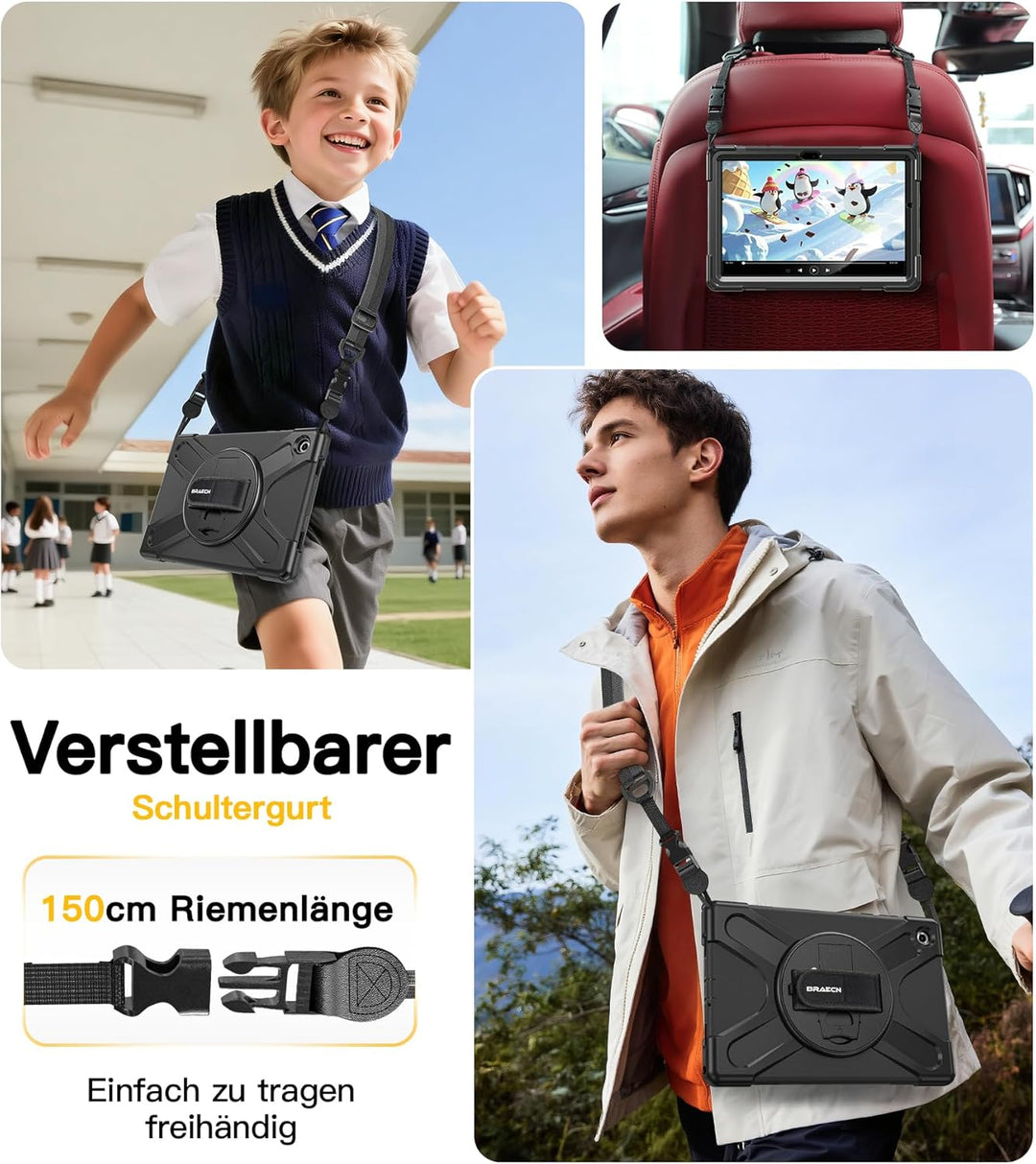 BRAECN für Galaxy Tab A11+ Hülle - Samsung Tablet A11 Plus 11" 2025 Schwarz | Stossfeste Schutzhülle