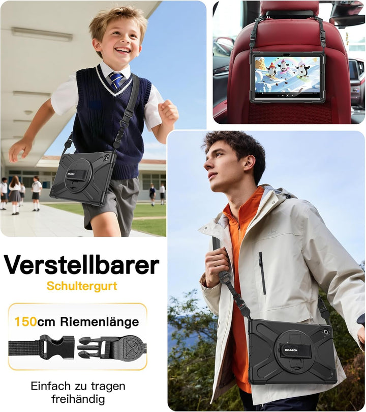 BRAECN für Galaxy Tab A11+ Hülle - Samsung Tablet A11 Plus 11" 2025 Schwarz | Stossfeste Schutzhülle