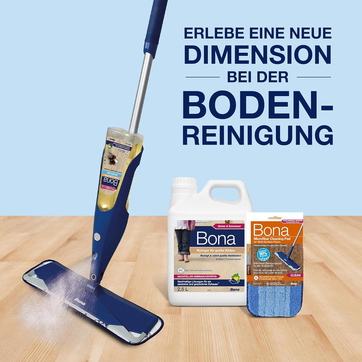 Bona Bodenwischer mit Sprühfunktion für geöltes Parkett und geölte Holzböden, Parkettreiniger Spray