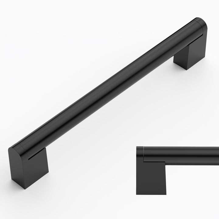 Amerdeco 10 Stück Möbelgriffe Edelstahl Schwarz 160mm Lochabstand Schrankgriffe für Küche, Schublade