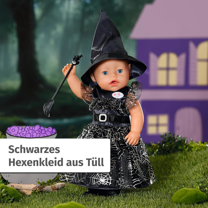 BABY born Hexenkleid mit Besen und Hexenhut, Puppenkleid für 43 cm Puppen, 836026 Zapf Creation