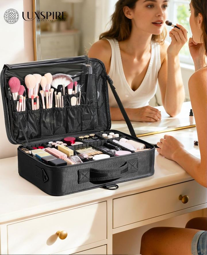 Luxspire Kosmetiktasche Gross Make Up Tasche Reise, Multifunktion Schminkkoffer Kosmetika Etui Tasch