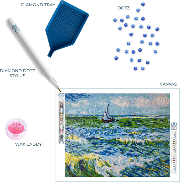 Diamond Dotz DD12-029 Seelandschaft (Van Gogh), ca. 55 x 45 cm gross, Diamond Painting, Malen mit Di