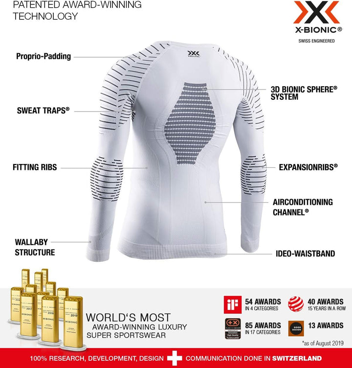 X-Bionic Damen Invent 4.0 T-Shirt XS Weiss / Schwarz, XS Weiss / Schwarz