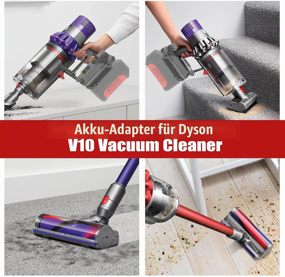 JJXNDO für Dyson V10 Akku Ersatz, V10 Adapter für Einhell 18V Li-Ionen Akku Power X-Change Konverter