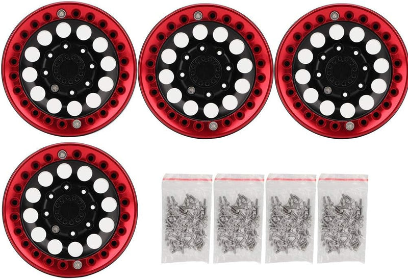 VGEBY1 4Pcs RC Felgen, 1.9in Hub Wheel Rim Aluminium Beadlock Felgen Set für SCX10 1/10 RC Crawler C