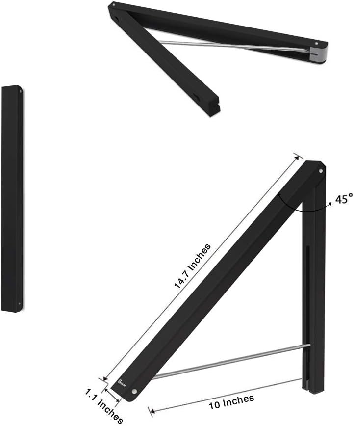 Kleiderbügel, faltbar, Wandhalterung, Aluminium, Aufbewahrung zu Hause, platzsparend, 2 Packungen 2