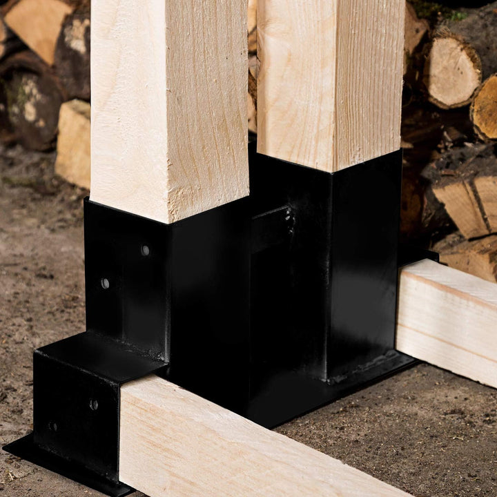 Jopassy 8er Set Holzstapelhilfe, Stabile Brennholz Stapelhilfe, Feuerverzinkt Holzstapelhalter, kami