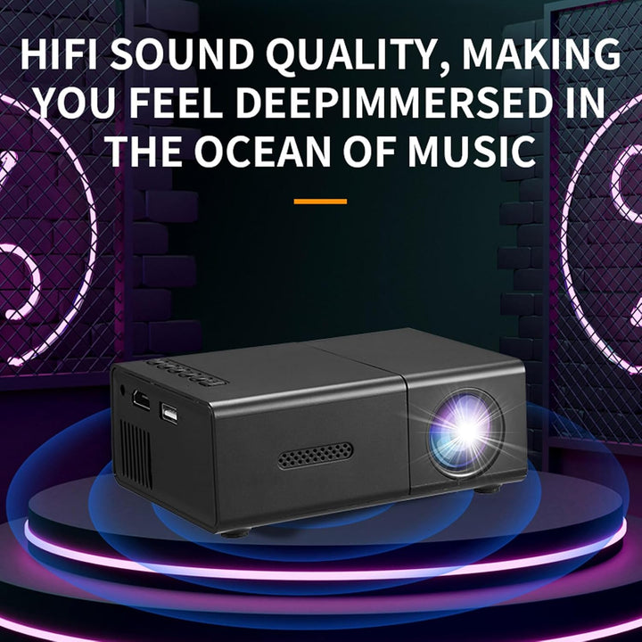 Goshyda Small Movie Projector, 1080p HD Tragbarer Projektor mit Integriertem Lautsprechertelefon, Ko