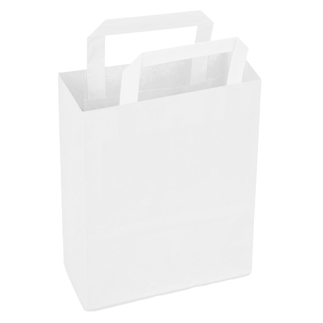 verpacking Papiertragetaschen 22 x 18 x 8 cm Weiss [Grösse und Farbe wählbar] Geschenktüten Einkaufs