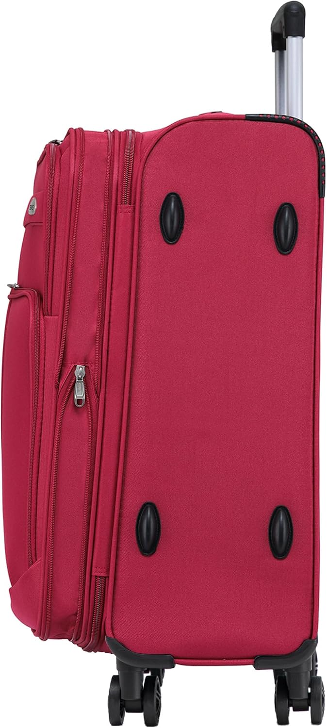 BEIBYE Kofferset Trolley Gepäckset Stoff Dehnungsfuge Koffer Reisekoffer (Weinrot), Weinrot