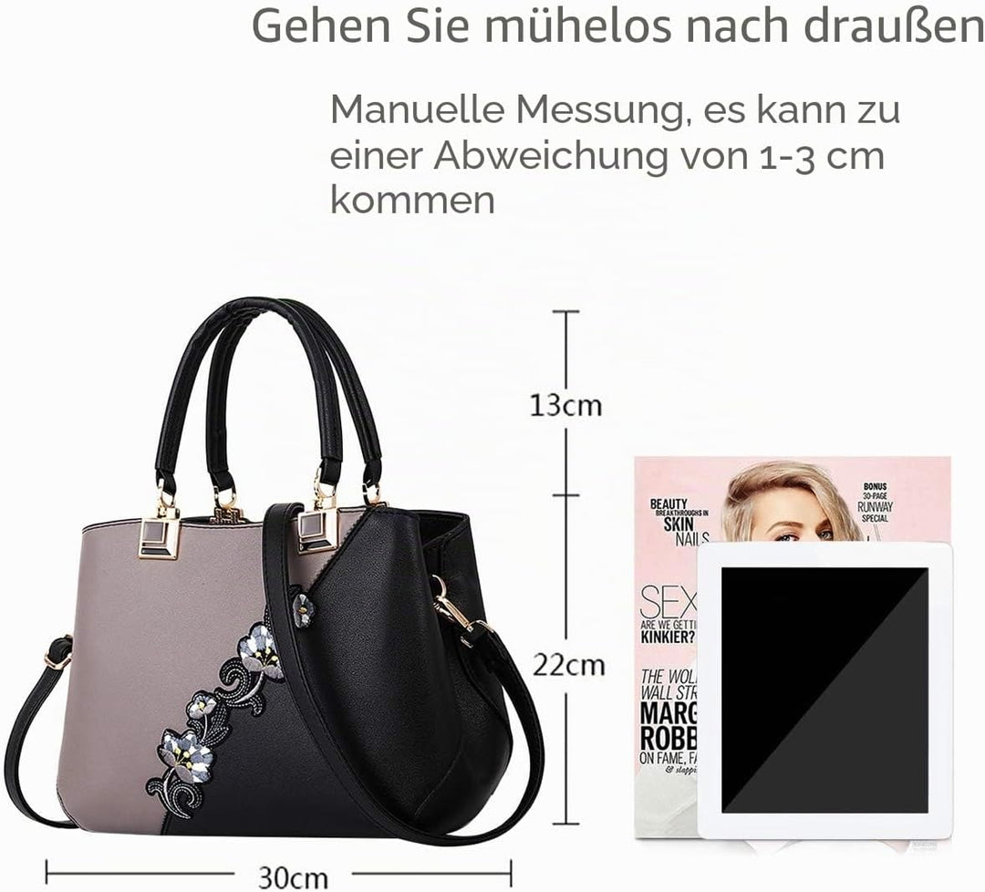 NICOLE & DORIS Handtaschen Damen modische Damenhandtaschen taschen Damen Umhängetaschen mit Blumenmu