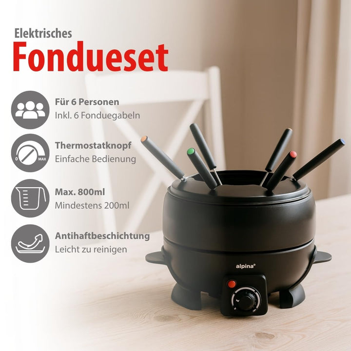 alpina 8711252270883 Fondueset, Edelstahl
