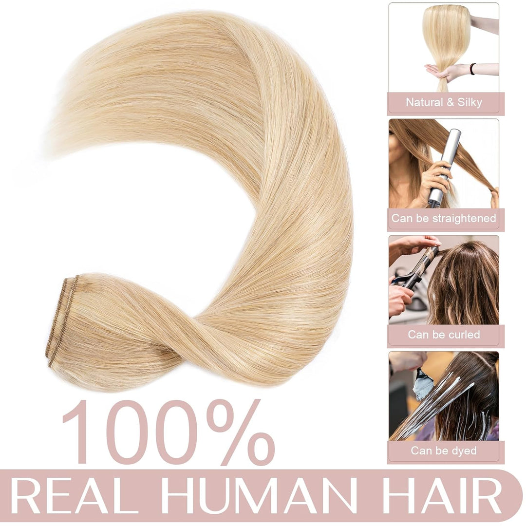 SEGO Clip in Extensions Echthaar ein Stück Haarverlängerungen Haarteil 100% Remy Human Haar Glatt Ho