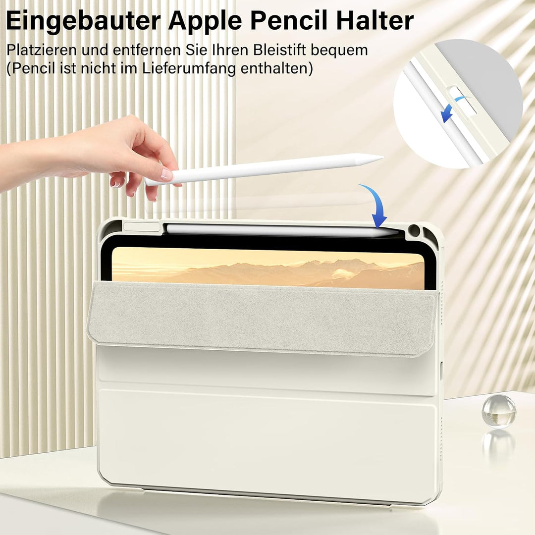 Hülle für iPad Air 11 Zoll M4/M3/M2 (2026/2025/2024) 8./7./6. Gen, Hülle mit Stifthalter für iPad Ai