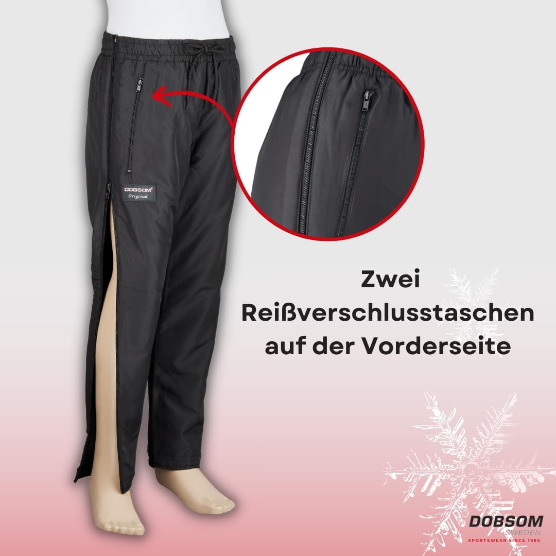 Dobsom Comfort Reha Hose für Kinder gefüttert I Kinderhose mit durchgehendem seitlichen Reissverschl