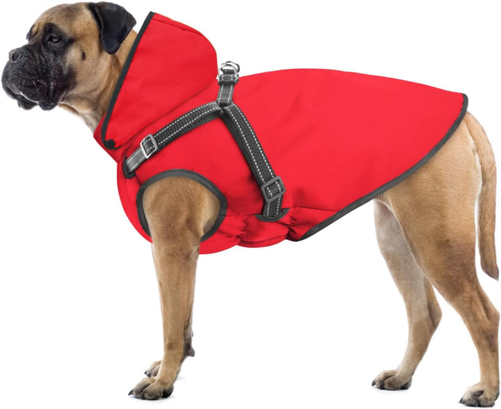 Mosucoirl Hunde Regenmantel Wasserdichter Hunde Kapuzenpullover Reflektierender Hunde Regenmantel mi