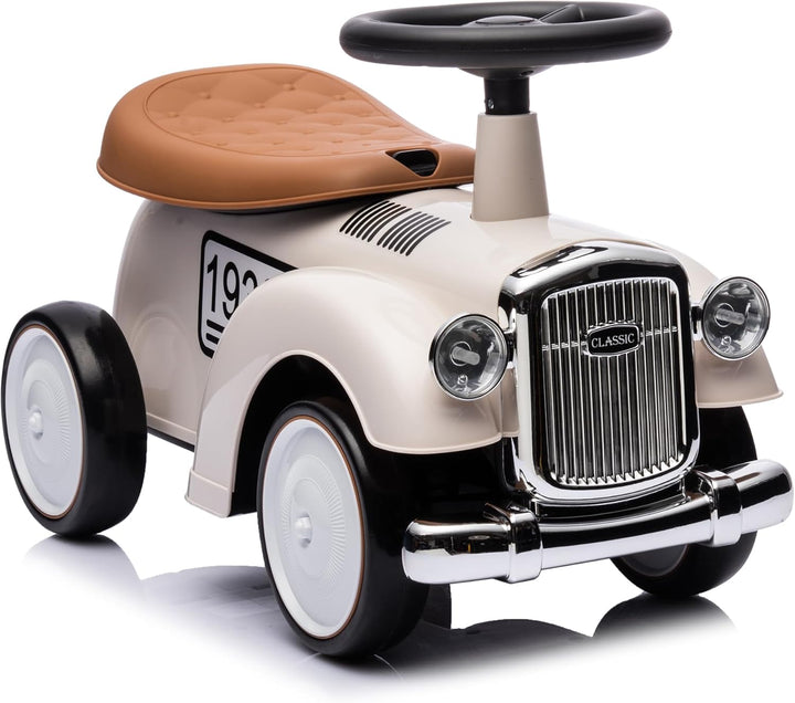 LEMODO Rutschauto ab 1 Jahr, Kinderauto im Retrodesign, Rutscherfahrzeug mit Hupe und Stauraum, Kind