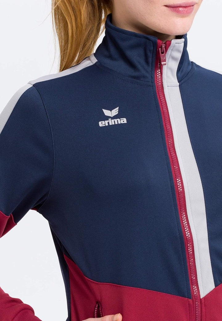 Erima Damen Squad Worker Jacke 34 New Navy/Bordeaux/Silver Grey, 34 New Navy/Bordeaux/Silver Grey