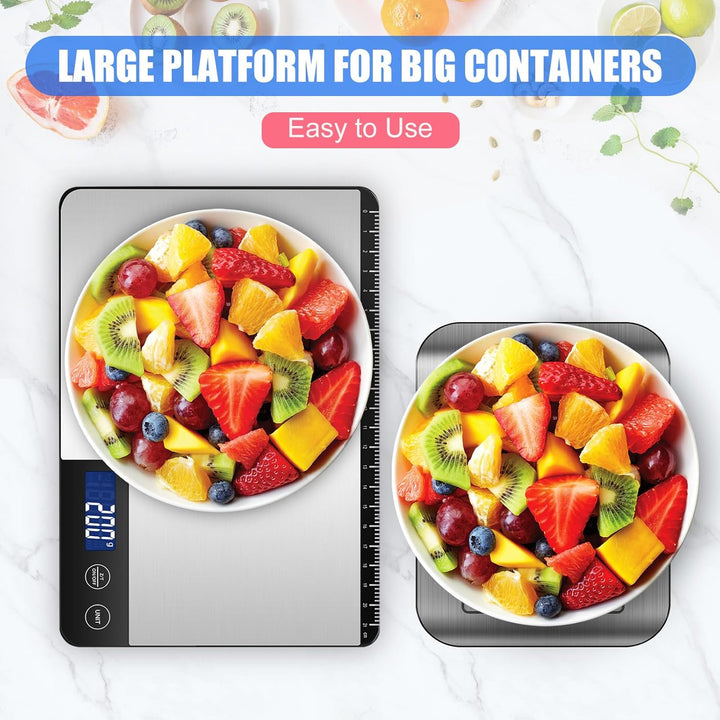 Grosse Digitale Küchenwaage 15kg, Präzise Lebensmittelwaage mit 1g Genauigkeit, Individuelle Auto-Ab