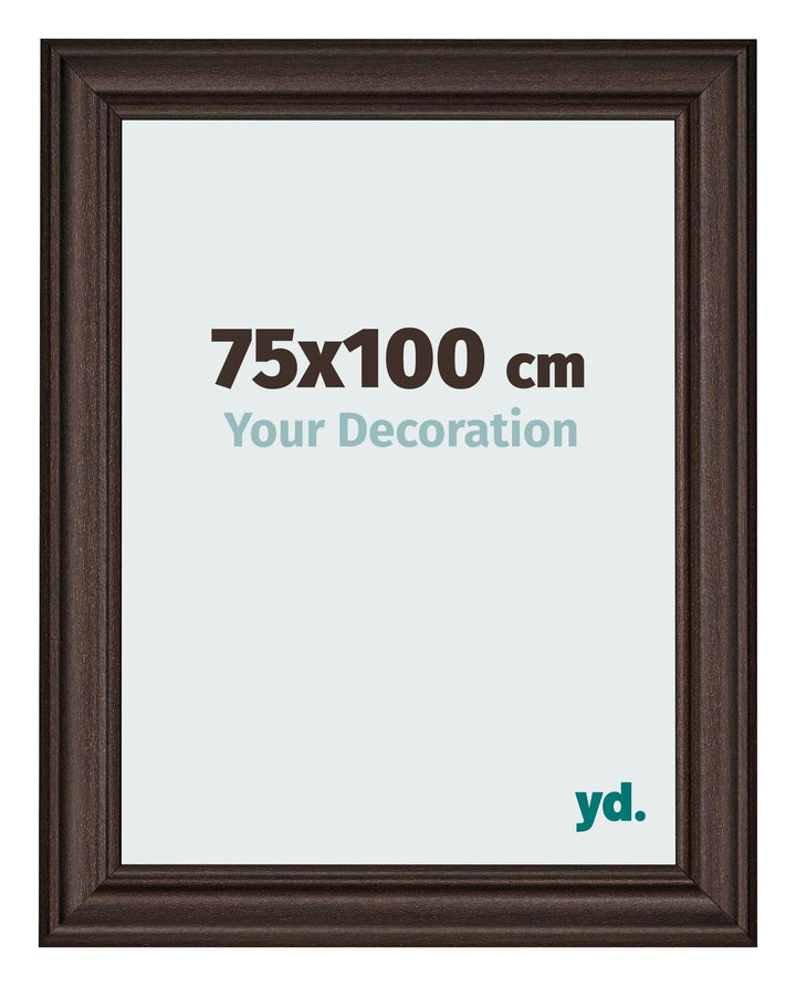 yd. Your Decoration - Bilderrahmen 75x100 cm - Eiche Dunkel - Bilderrahmen aus MDF mit Acrylglas - A