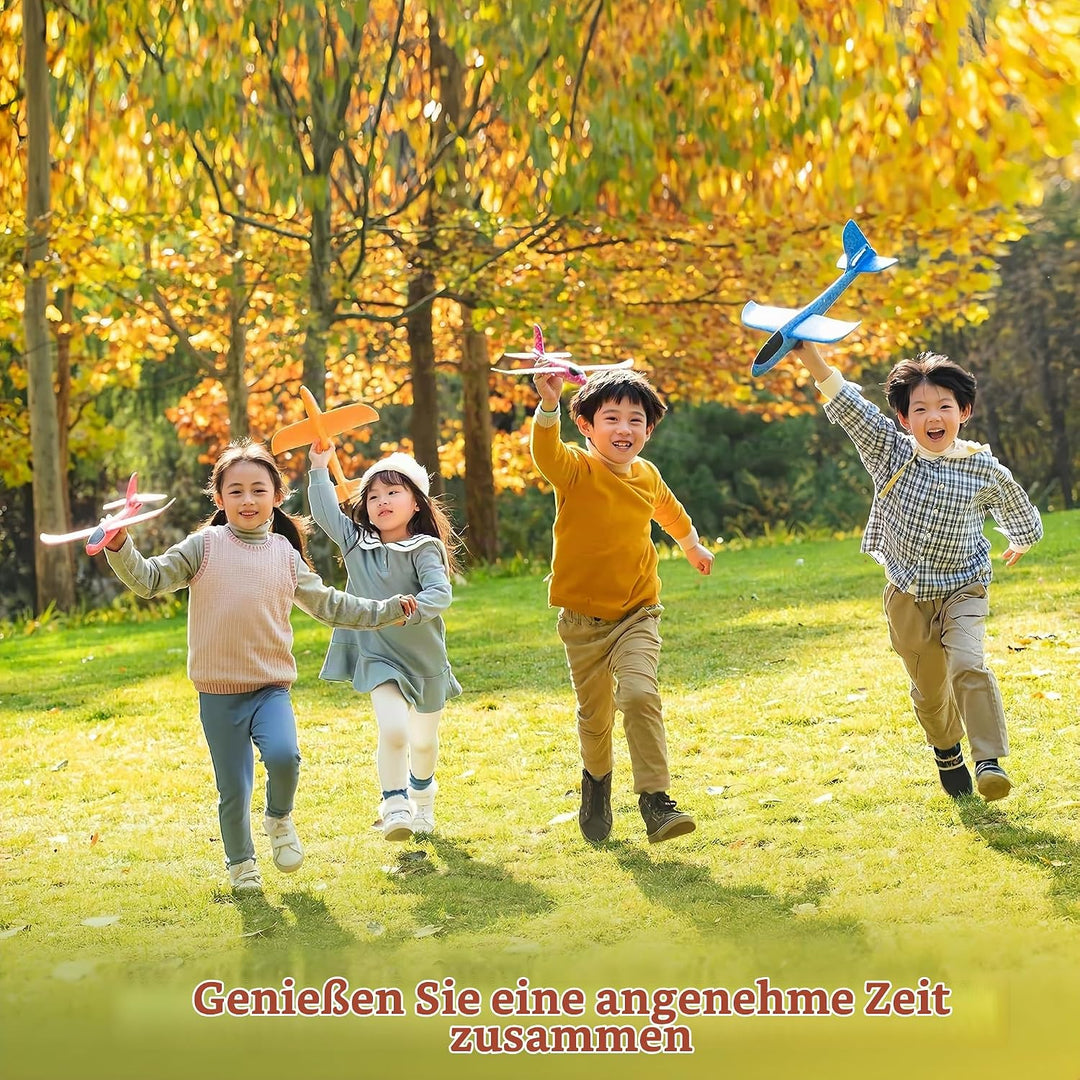 Luthando 4 Stück Styropor Flugzeuge Kinder - Styroporflieger Flieger Wurfgleiter, 38cm Styroporflieg