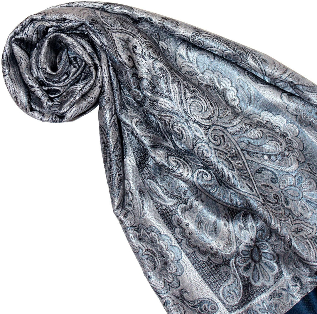 Lorenzo Cana Damen Pashmina Schal Schaltuch jacquard gewebt 100% Seide 70 x 190 cm Paisley Seidensch