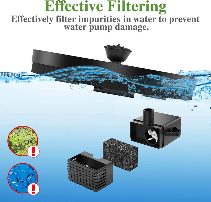 AISITIN LED Solar Springbrunnen 5,5W Buntes Solarbrunnen für aussen 2025 Upgrade,Solar Teichpumpe mi