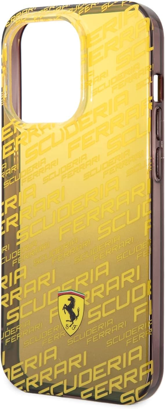 CG MOBILE Ferrari Handyhülle für iPhone 14 Pro in Gradient Gelb Scuderia Dyed Bumper Collection, Ant