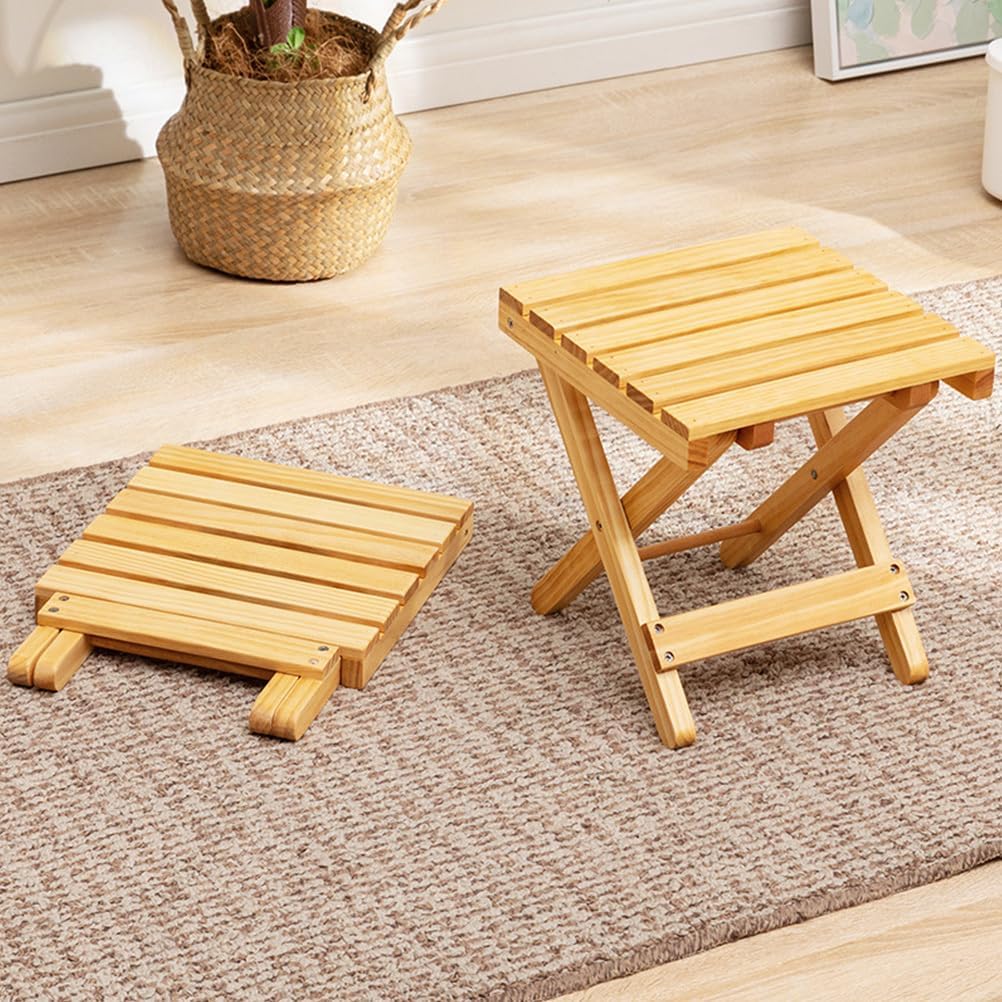 Happyyami Outdoor-beistelltische Für Die Terrasse Weintisch Am Strand Mini-hocker Aus Holz Tragbarer