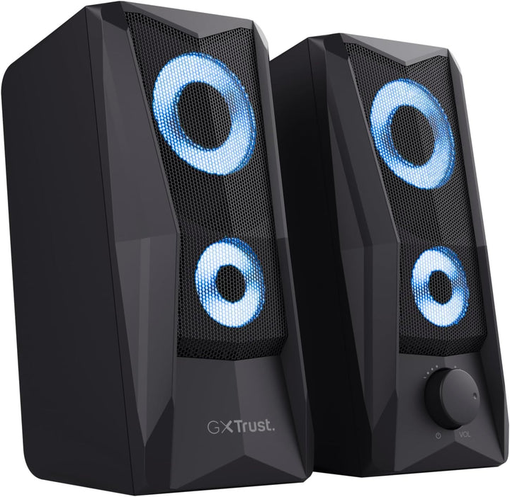 Trust Gaming GXT 606B Javv 2.0 PC Lautsprecher mit RGB LED Beleuchtung, 12W (6W RMS), USB-Betrieb, K