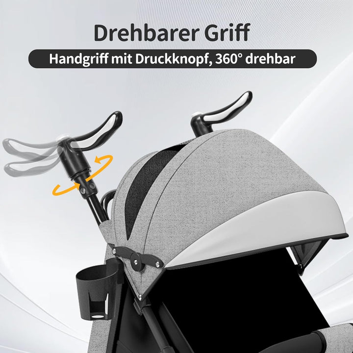OHMG Kids Kinderwagen mit Babywanne,2 in 1,ultrakompakt,Kompakter Buggy mit Schultergurt,5-Punkt-Gur