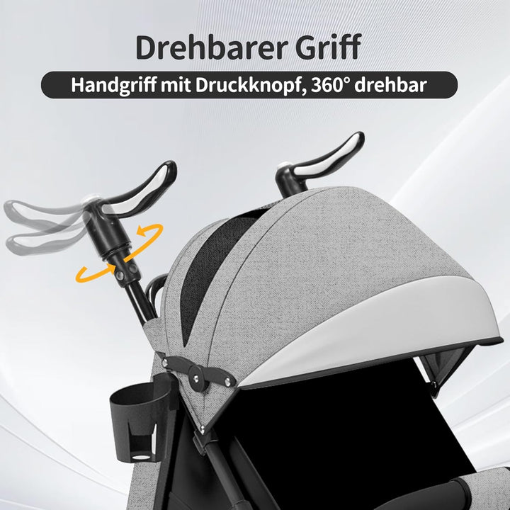 OHMG Kids Kinderwagen mit Babywanne,2 in 1,ultrakompakt,Kompakter Buggy mit Schultergurt,5-Punkt-Gur