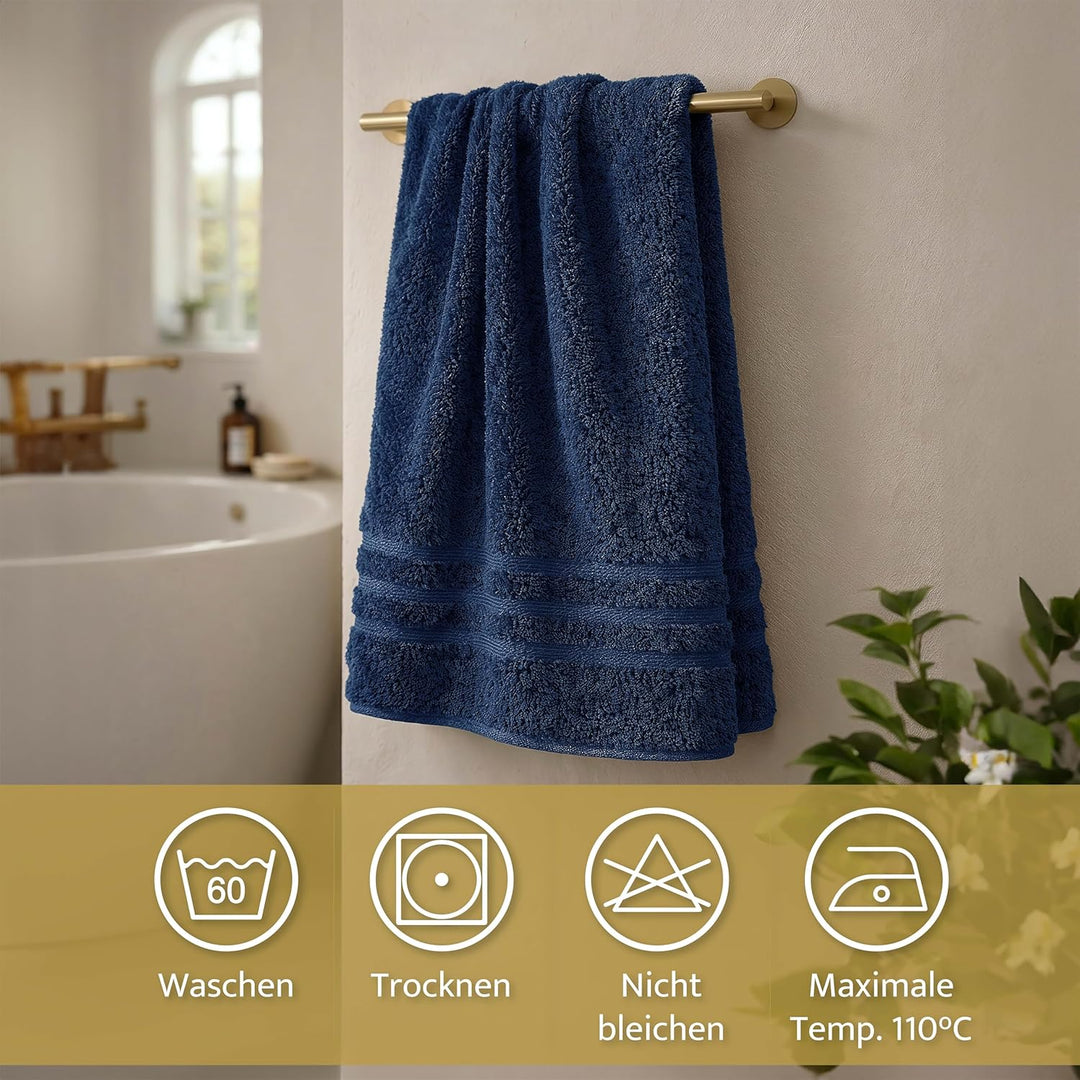 2er Set Duschtuch 70x140cm, Frottierserie Elena, Navy 2 x 70 x 140 cm Navy, 2 x 70 x 140 cm Navy