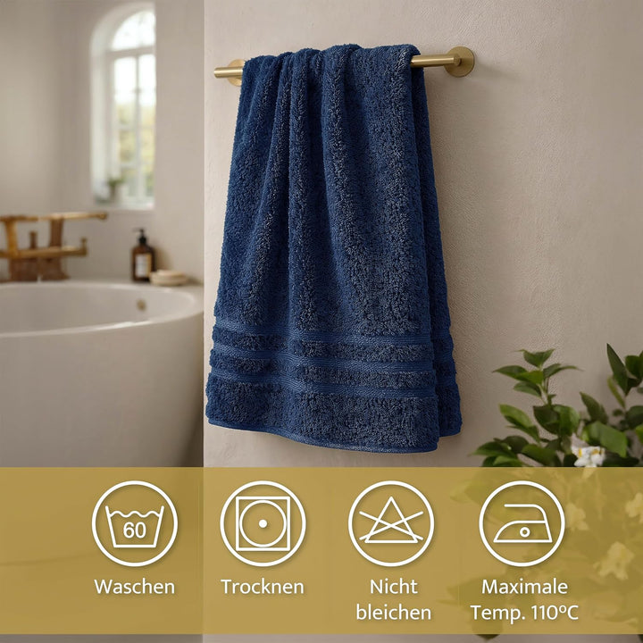 2er Set Duschtuch 70x140cm, Frottierserie Elena, Navy 2 x 70 x 140 cm Navy, 2 x 70 x 140 cm Navy