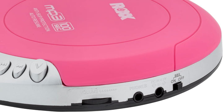ROXX PCD 501 Tragbarer MP3-CD-Player mit Anti-Schock | LCD-Display, Wiederholfunktion, Stereokopfhör