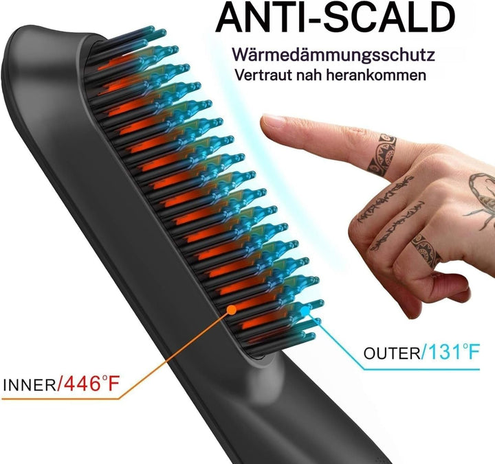 TENTEK Bartglätter Für Männer,Ultra-Fast Heating, Anti-Scalding Design, Negative-Ionen,Ionischer Glä