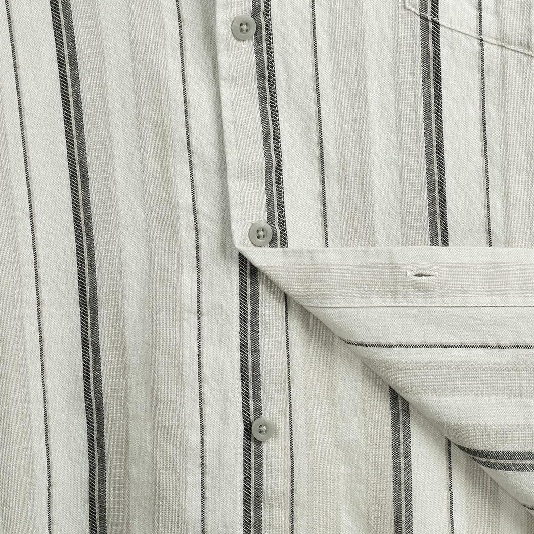 Coevals Club Herren Lässige Leinenhemd Freizeithemd Businesshemd Sommer Kurzarm Regular Fit Hemd 3XL